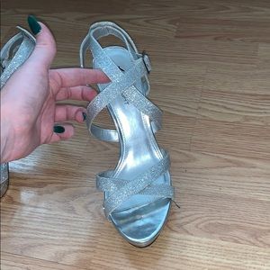 Sparkly Silver High Heels